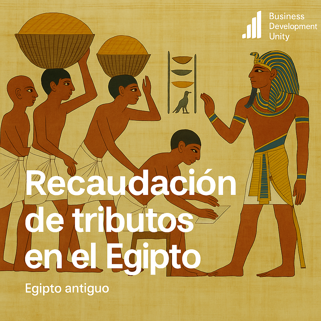 Ilustración de campesinos egipcios entregando tributos en especie al faraón