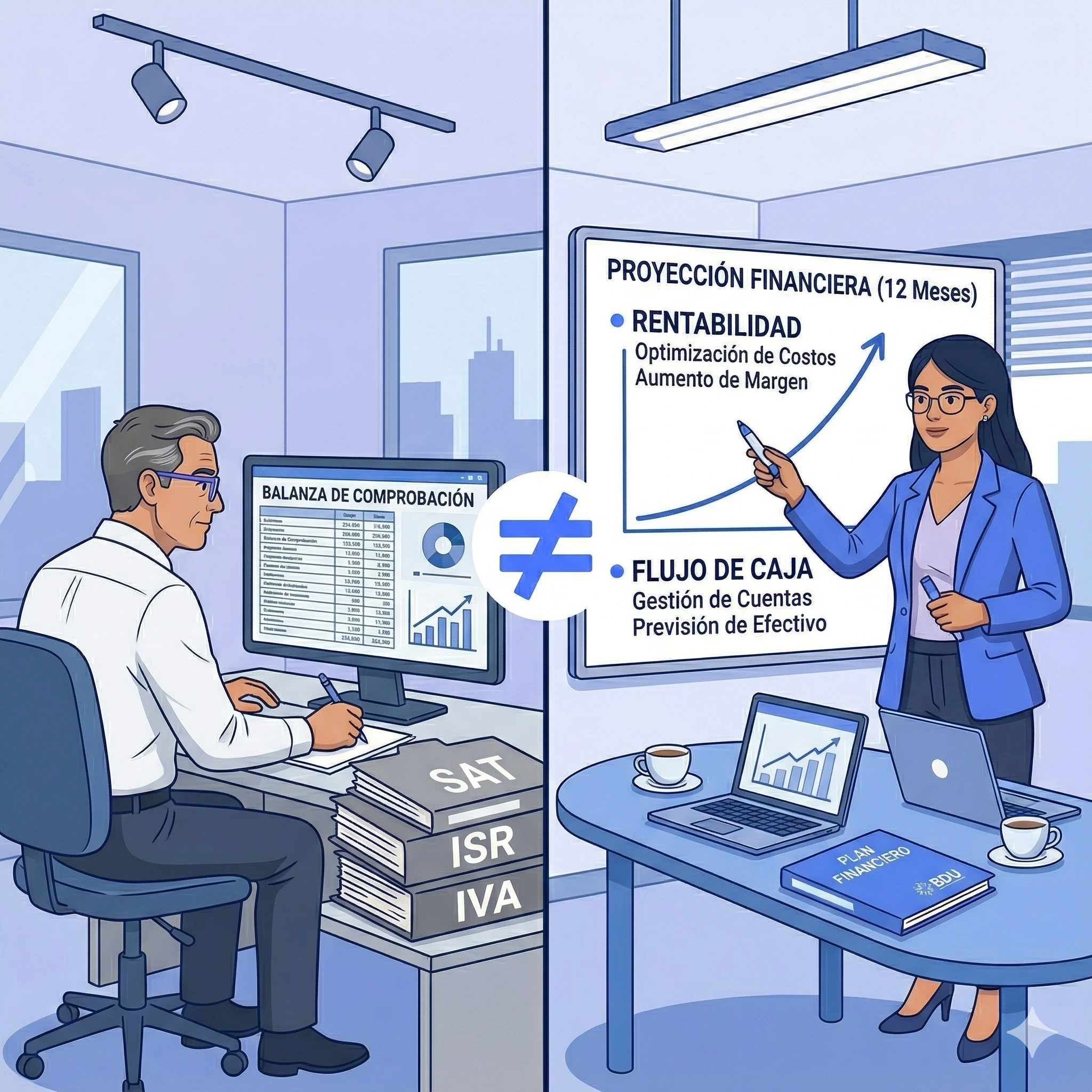Comparativo entre contador y director financiero externo CFO - funciones distintas y complementarias