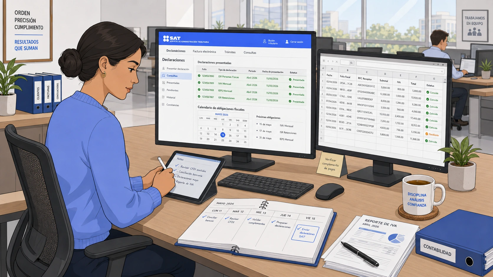 Monitoreo semanal del buzón tributario y conciliación CFDI para prevenir restricción del CSD