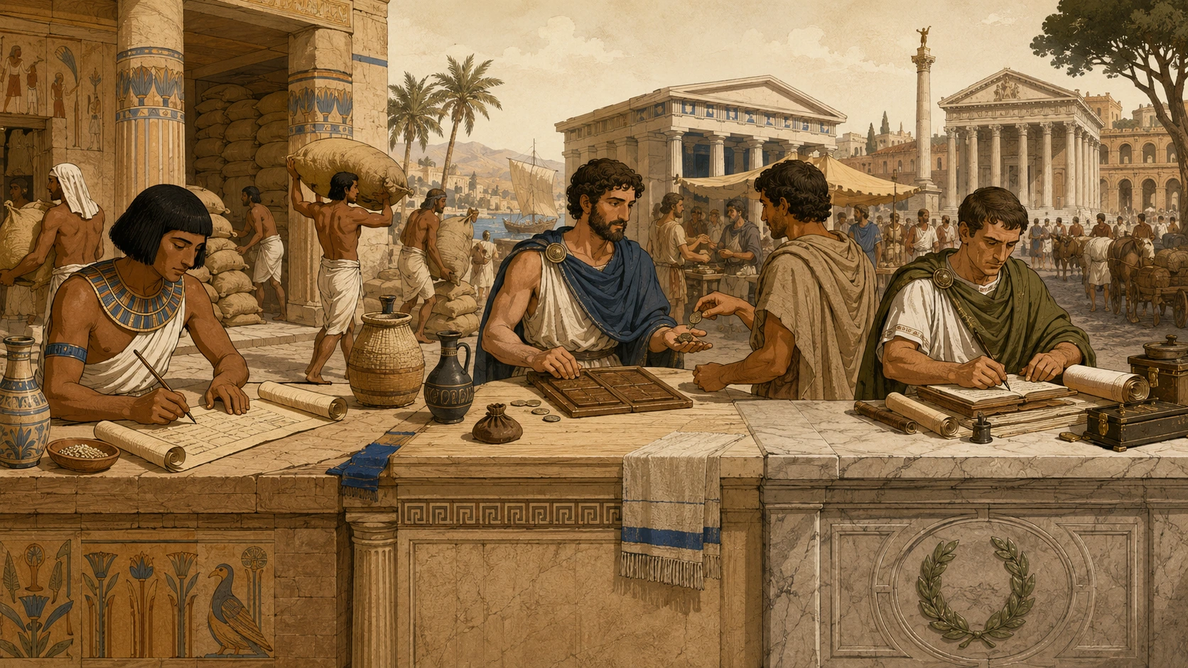 Sistemas de registro económico en Egipto, Grecia y Roma durante la Antigüedad